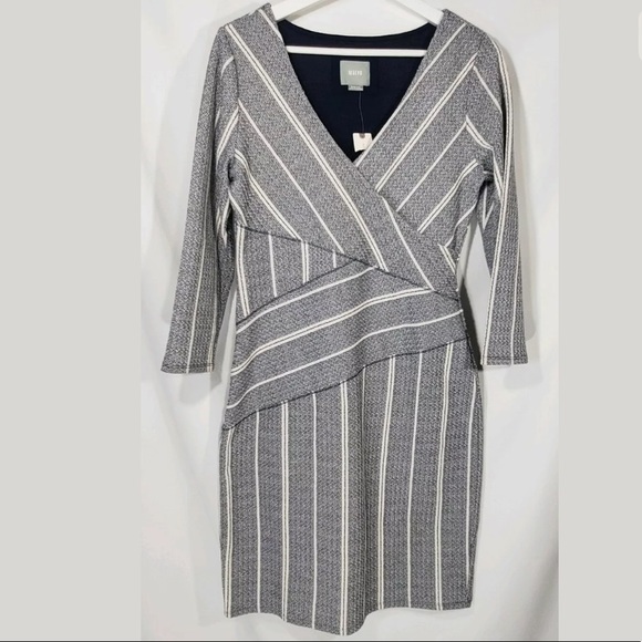 New Anthropologie Maeve Wrap Dress Sz M Blue - Picture 4 of 8
